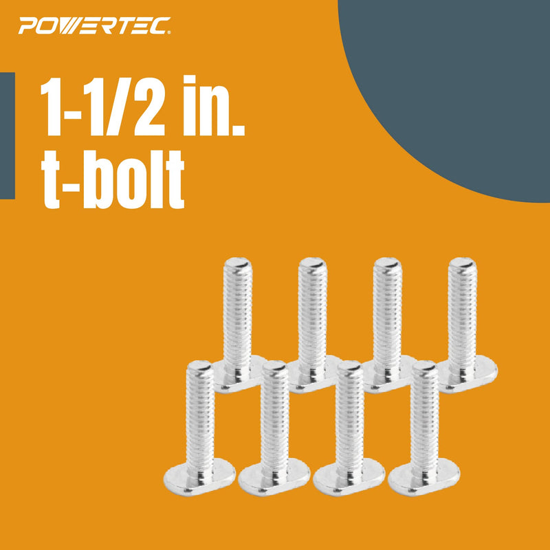 [Australia - AusPower] - PowerTec 71481 T-Track Knob Kit w/ 7 Star Threaded 1/4-20 Knobs, T-Bolts and Washers for Woodworking Jigs and Fixtures  10 Pack 1/4"-20 Knob Kit 