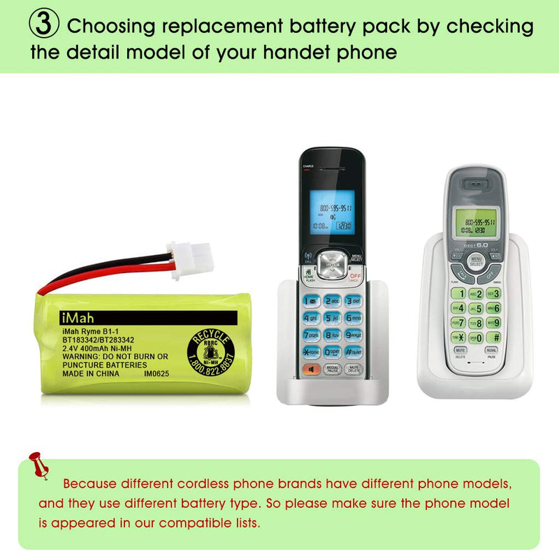 [Australia - AusPower] - iMah BT183342/BT283342 BT166342/BT266342 BT162342/BT262342 Cordless Phone Battery Compatible for VTech CS6114 CS6419 CS6719 CS6719-2 AT&T EL52300 CL80112, 4-Pack 