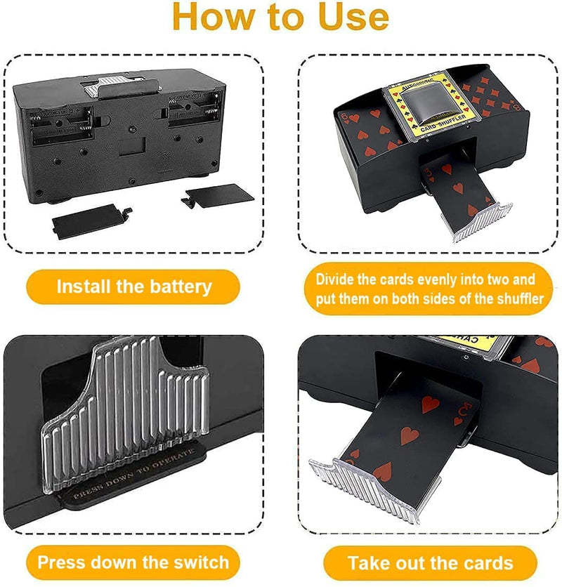 [Australia - AusPower] - Nileole 1-6 Decks Automatic Card Shuffler, Battery-Operated Electric Shuffler for UNO, Texas Hold'em, Poker, Home Card Games, Blackjack, Home Party Club Game 