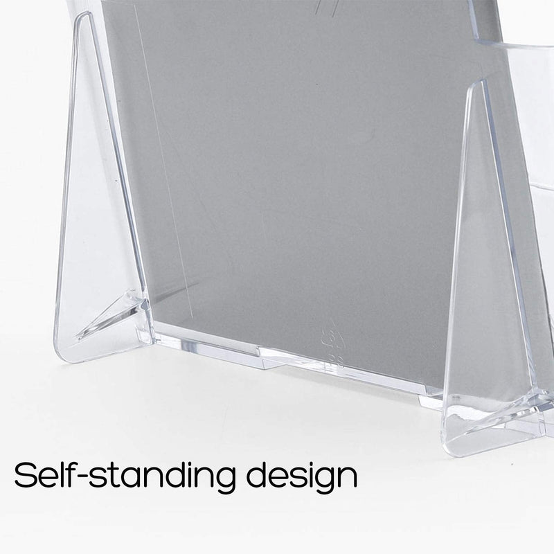 [Australia - AusPower] - MaxGear Acrylic Brochure Holder 6 x 8 Inches Plastic Magazine Holder, Clear Literature Holder Trifold Pamphlet Display Stand for Wall Mount or Countertop, 2 Pack 