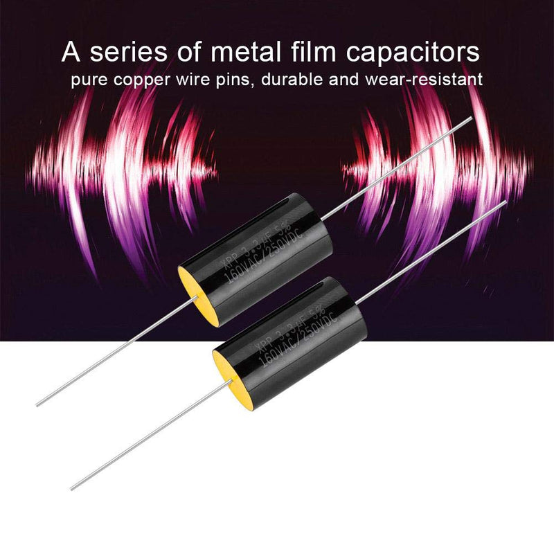 [Australia - AusPower] - 2pcs Audio Capacitor, Capacitor Frequency Divider Capacitance Audio Speaker Capacitor with Pure Copper Wire Pins (3.3uF) 3.3uF 