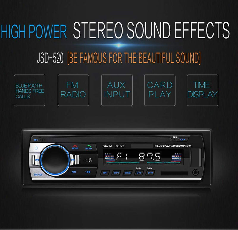[Australia - AusPower] - Single Din Car Stereo Bluetooth Car Radio Multimedia Car Audio Digital Media Receiver Systems Autoradio Hands-Free Calling,USB Port,SD,AUX-in,FM Radio,Built-in Microphone 
