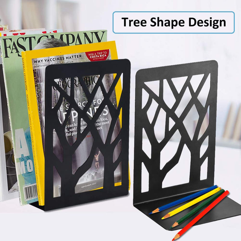 [Australia - AusPower] - Book Ends, Bookends, Book Ends for Shelves, Bookends for Shelves, Bookend, Book Ends for Heavy Books, Book Shelf Holder Home Decorative, Metal Bookends Black 1 Pair, Bookend Supports, Book Stoppers 