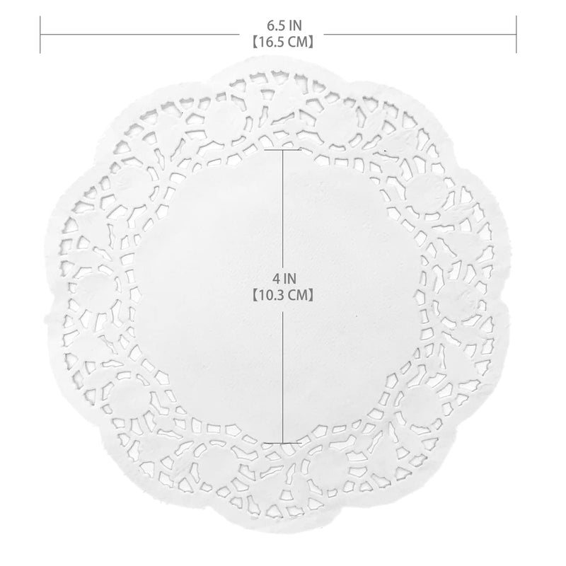 [Australia - AusPower] - 5MLGgoods White Paper Doilies 3 assorted sizes, 150 Pack 3 Sizes Lace Round, (6.5", 8.5", 10.5", 50 Pack Per Size) 6.5", 8.5", 10.5" 