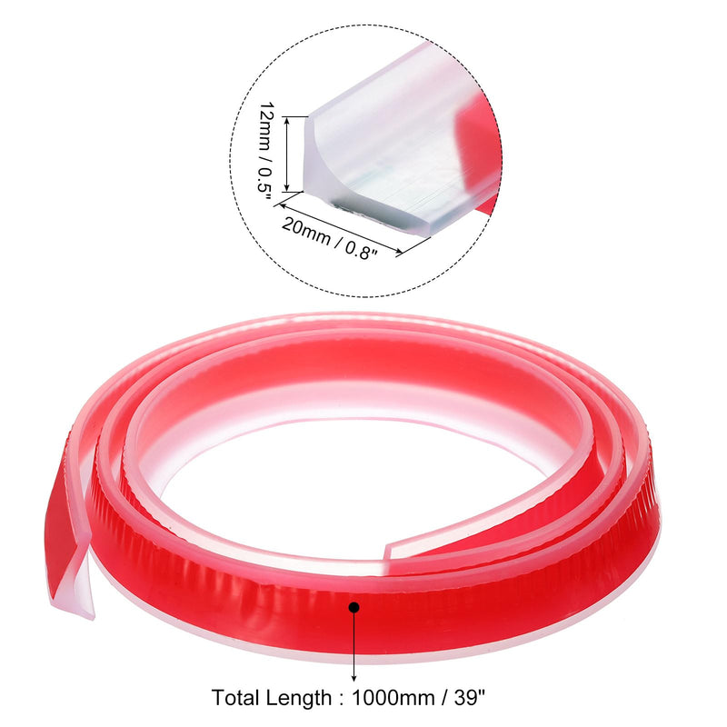 [Australia - AusPower] - uxcell 39 Inch Collapsible Shower Barrier Stopper Water Splash Guard Blocker 39"Lx0.8"Wx0.5"H for Bathroom Kitchen Wet and Dry Separation, Clear 