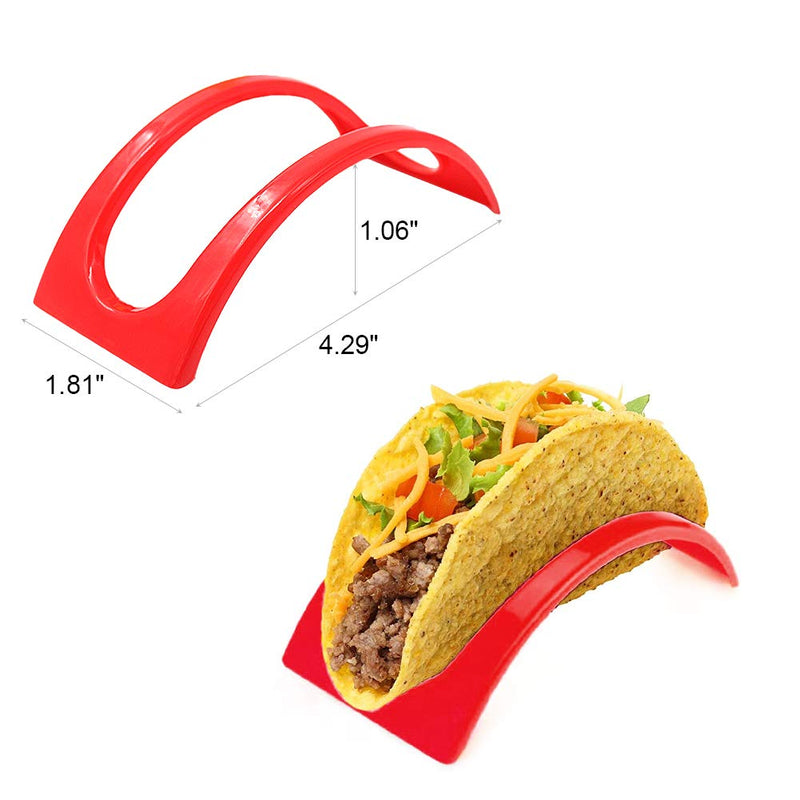 [Australia - AusPower] - Taco Holder Stands Set of 18, BPA Free Taco Holder for Microwave and Dishwasher Taco Tray Taco Shell Holder Rack for Taco Tuesday Taco Bar Taco Party Supplies by ForTomorrow (Red,Yellow,Green) 