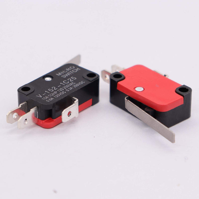 [Australia - AusPower] - Taiss/ 8pcs SPDT 1 NO 1 NC Hinge Lever Type Miniature Micro Limit Switch V-152-1C25 