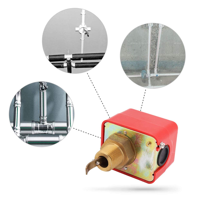 [Australia - AusPower] - Water Flow Switch, PDT R3/4 Liquid Water Oil Sensor Control Automatic Paddle Type Flow Switch 15A 250V IP54, HFS-20 Target Flow Controller, Controls Flow in Pipes 