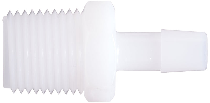 [Australia - AusPower] - Eldon James A8-6HDPE High Density Polyethylene Adapter Fitting, 1/2-14 NPT to 3/8" Hose Barb (Pack of 10) 