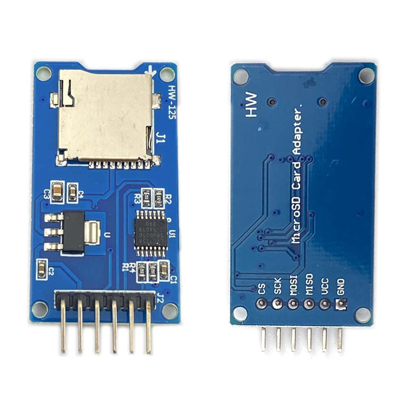 [Australia - AusPower] - Kiro&Seeu 2pcs Micro SD Card Module Storage Board 6-pin TF Card Memory Adapter Reader Module SPI Interface Compatible with Ar-duino Raspberry Pi 
