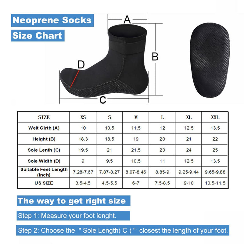 [Australia - AusPower] - ReHaffe Water Neoprene Socks 3mm Sand Volleyball Socks Anti Slip Diving Booties for Men Women Youth Kids Swimming Surfing Snorkeling Spearfishing Wadeing and Water Sports X-Large 