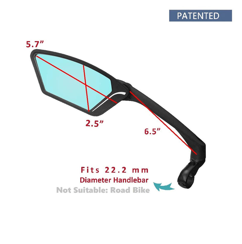 [Australia - AusPower] - MEACHOW New Scratch Resistant Glass Lens,Handlebar Bike Mirror, Rotatable Safe Rearview Mirror, Bicycle Mirror,ME-010(2019-2020) Blue Left Side 