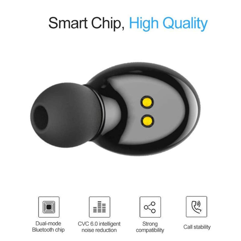 [Australia - AusPower] - Mini Bluetooth Earbud,IULONEE Wireless Sport Earphone Portable Earpiece V5.0 Small Invisible Headphone IPX5 Waterproof HiFi 3D Stereo Car Bluetooth Headset with Microphone for Cell Phone(1PC, Black) 