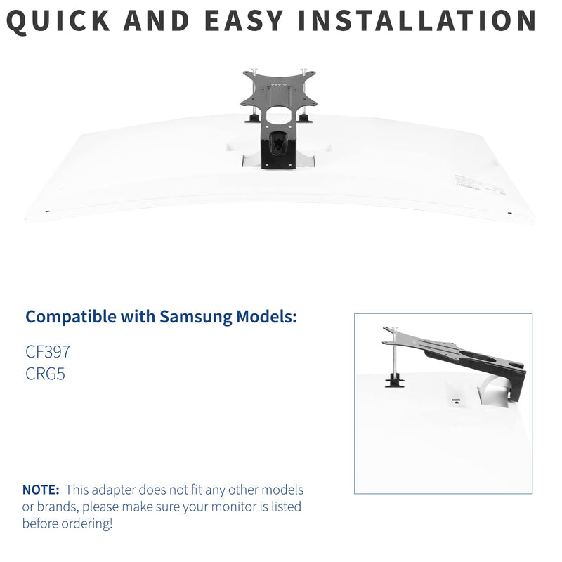 [Australia - AusPower] - VIVO Quick Attach VESA Adapter Plate Bracket Designed for Samsung CF397, CRG5 Monitors, 32 inch Full HD Curved Screens, MOUNT-SG03CF 