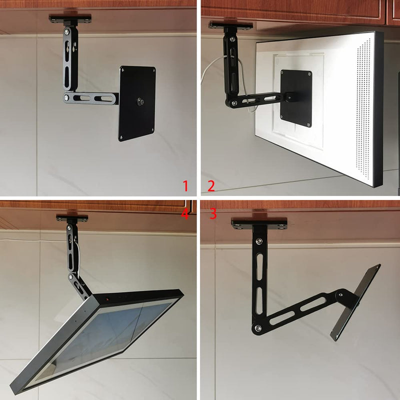 [Australia - AusPower] - ATOPHK Under-Cabinet Mount， Aluminum Material Stand for Amazon Echo Show 15，Multi Angle Adjustment，Horizontal and Vertical Screens Rotate Freely，Ceiling or Under-Cabinet Mount Black 