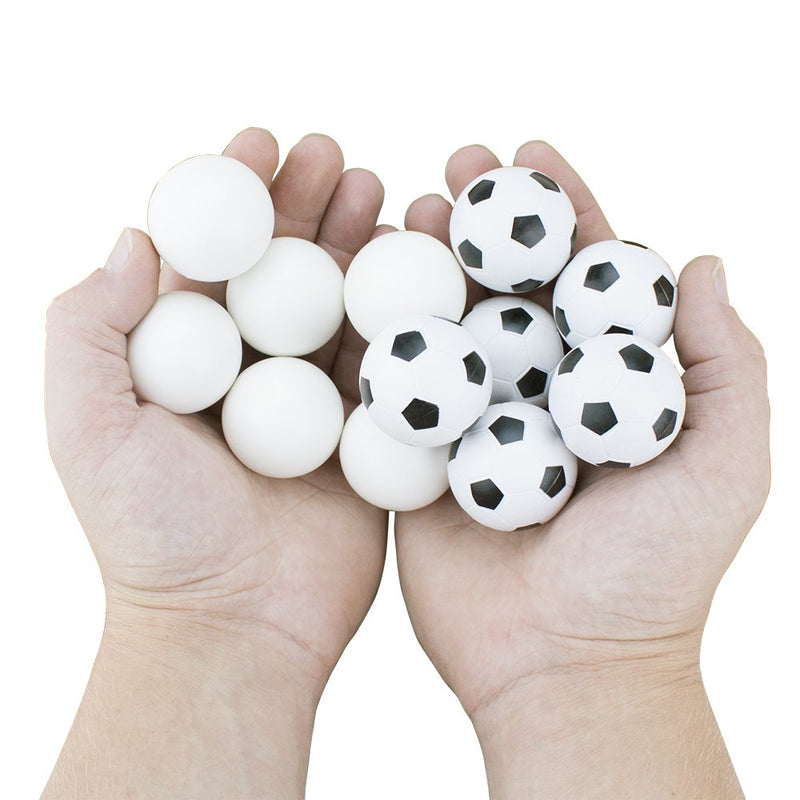 [Australia - AusPower] - 12 Pack of Mixed Foosballs – for Standard Foosball Tables & Classic Tabletop Soccer Game Balls (6 Black & White Soccer) (6 Smooth White) by Brybelly 