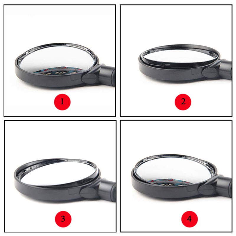 [Australia - AusPower] - Bike Mirror Rotatable And Adjustable Wide Angle Rear View Shockproof Convex Mirror Universal For Bike Bicycle 