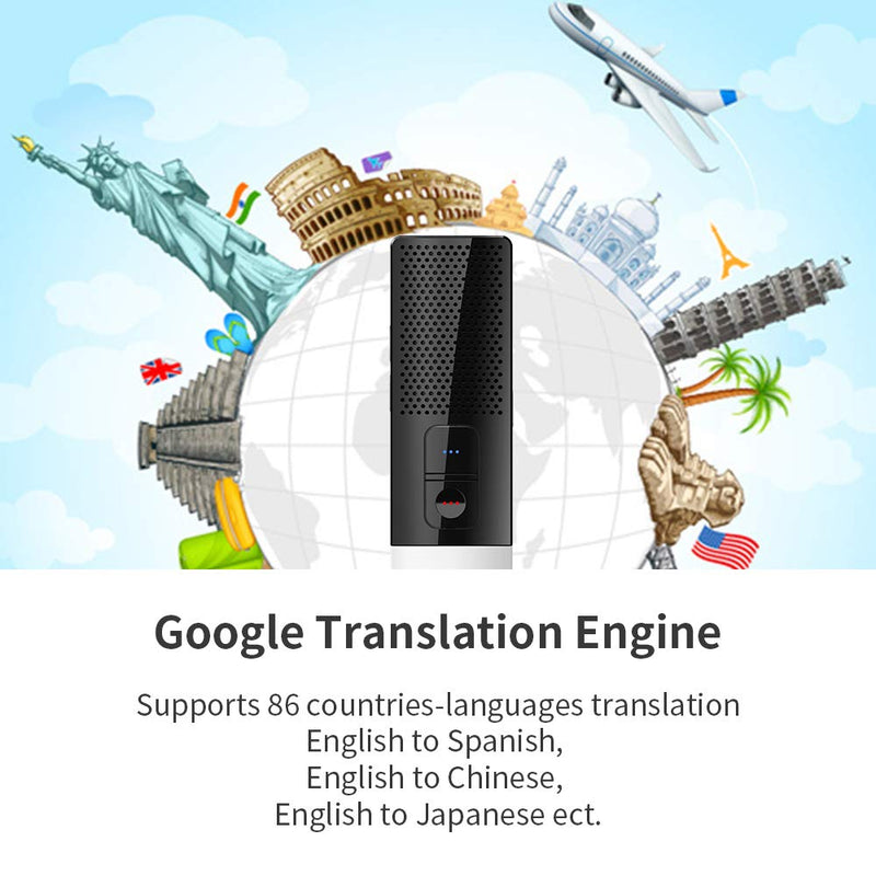 [Australia - AusPower] - SSK Portable Foreign Language Translators Device with Connecting Smartphone by Bluetooth Support 86 Languages Two-Way Instant Translation Voice Language Translator for Travelling Learning Business 