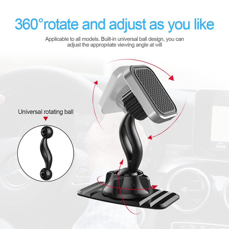 [Australia - AusPower] - Magnetic Phone Mount for Car, 360° Rotatable Universal Mobile Phone Holder for Dashboard and More Places, Suitable for iPhone 12/12 Pro/Pro Max More 4-4.7" Devices 