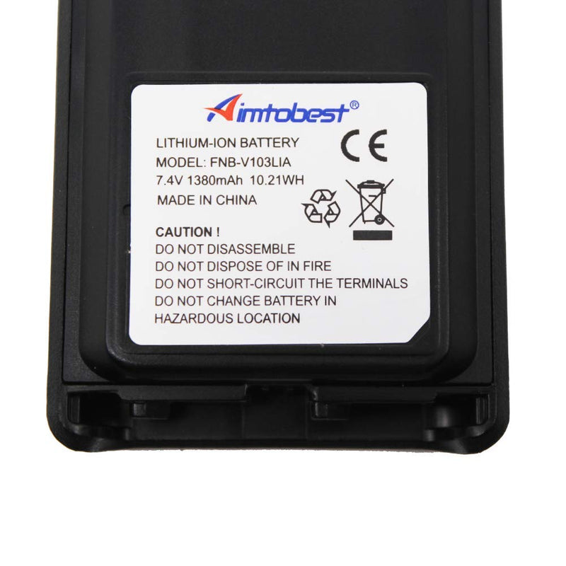 [Australia - AusPower] - FNB-V103LIA FNB-V103Li 1380mAh Li-ion Battery Compatible for Vertex VX-231 VX231 VX-230 VX230 VX-234 VX234 VX-228 VX228 FNB-V103 FNB-V104 (Fits for CD-34/VAC-300 Charger) 