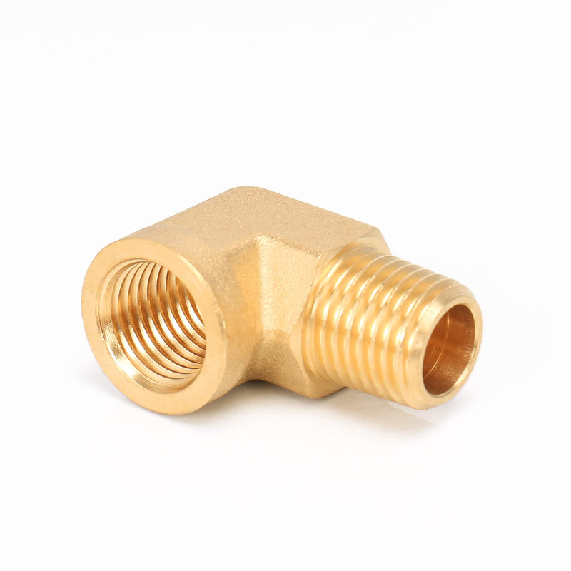 [Australia - AusPower] - BathAce 90 Degree Brass Barstock Street Elbow, Thread-Good Airtightness Heavy Brass Pipe Adapter Fittings, 2 Pack (1/2 NPT Male Pipe to 1/2 NPT Female) 1/2 NPT Male Pipe to 1/2 NPT Female 