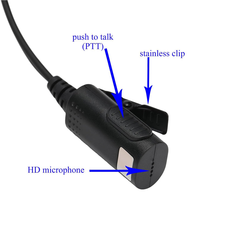 [Australia - AusPower] - Yolipar New HD-Mic Single-Wire Earpiece Surveillance Kit Compatible with Retevis BaoFeng, BTECH, Kenwood, Arcshell AR-5 Walkie Talkie with PTT Mic Tansparent Acoustic Tube Headset Accessories 