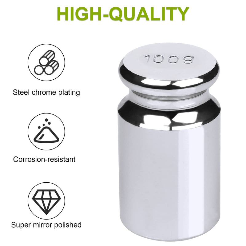 [Australia - AusPower] - 7 PCS Calibration Weights, Scale Calibration Weight Set 1g 2g 5g 10g 20g 50g 100g, Carbon Steel Small Weight, Scale Weights for Digital Scale, Gram Scale Balance, Jewelry Scale (Silver) 