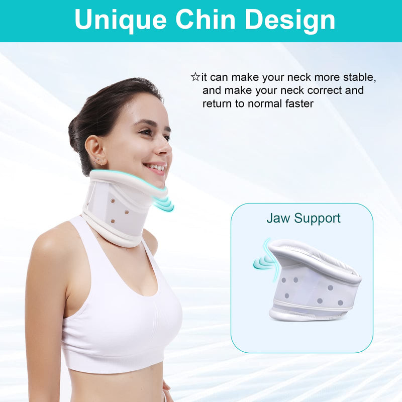 [Australia - AusPower] - TANDCF Cervical Neck Brace Collar with Chin Support for Stiff Relief Cervical Collar Correct Neck Support Pain Bone Care Health(Size M) Medium (Pack of 1) 