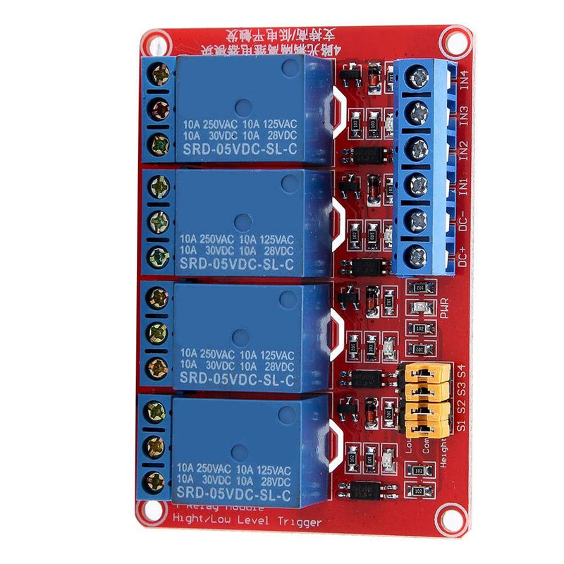 [Australia - AusPower] - 4 Channel Relay Module Board with Optocoupler High & Low Trigger Module 5V/12V/24V Optional(5V) 