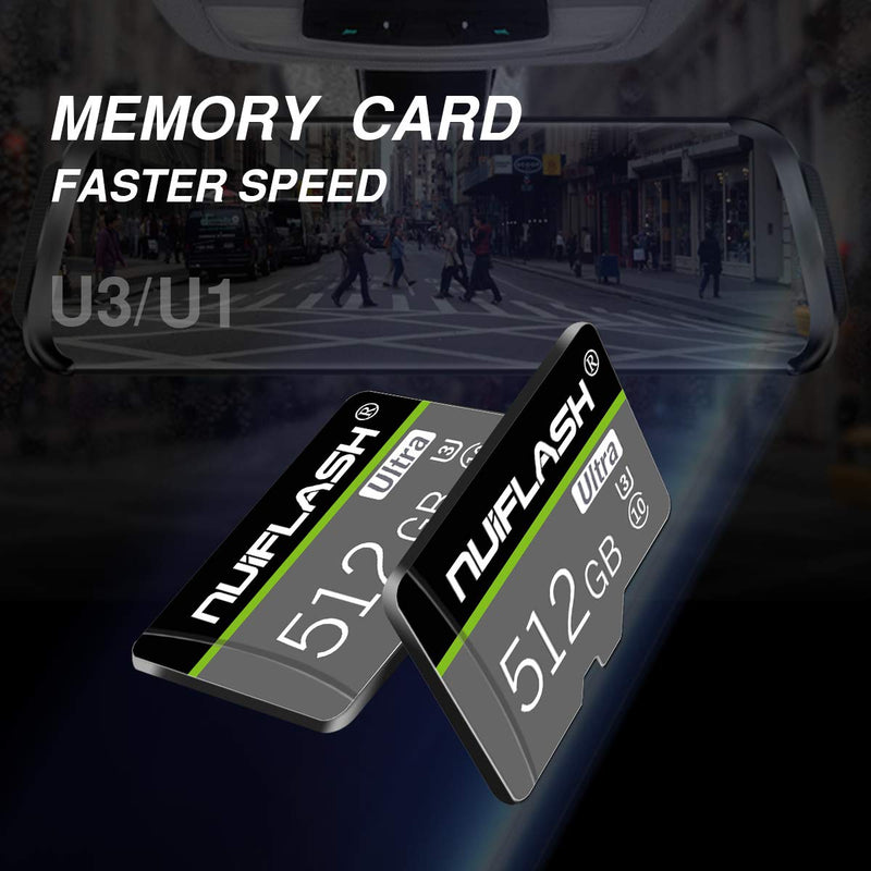 [Australia - AusPower] - 512GB Micro SD Card with A SD Card Adapter Class 10 High Speed TF Memory Card/SD Memory Cards for Camera, Phone, Computer, Dash Came, Tachograph, Tablet, Drone 