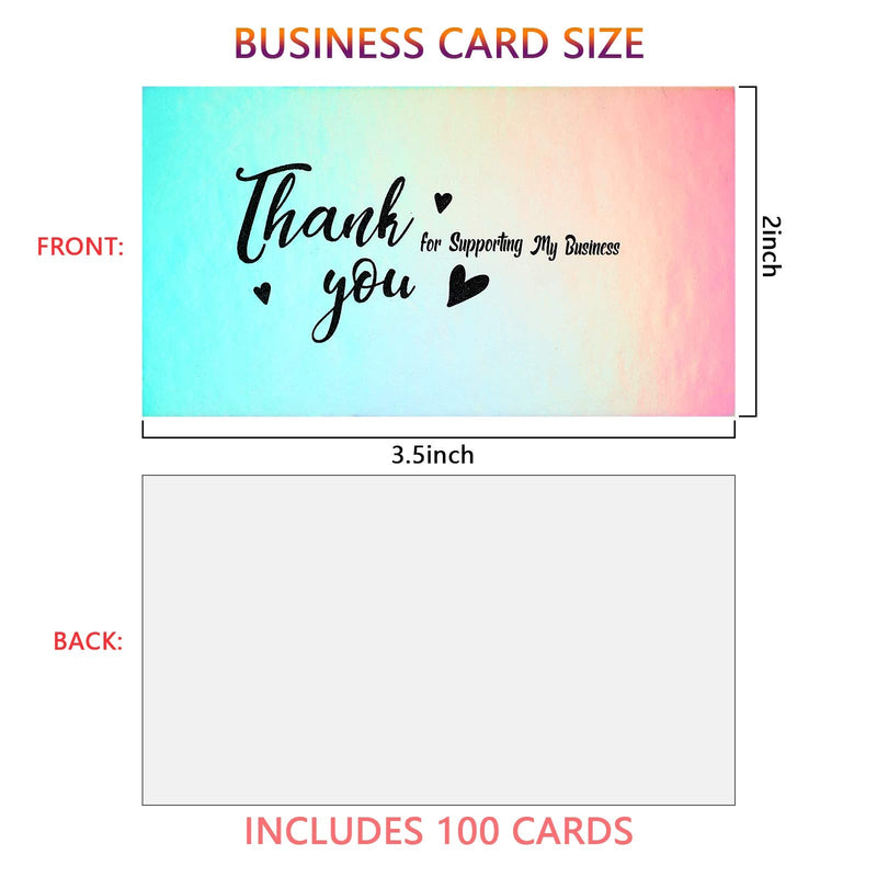 [Australia - AusPower] - Thank You for Supporting My Small Business Card, Holographic Silver Thank You Cards for Small Business Owners E-commerce Retail Store Handmade Goods Customer Package Inserts, 3.5 x 2 Inch (200 Pieces) 200 