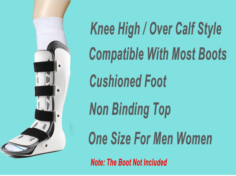 [Australia - AusPower] - Socks Liner for Orthopedic Walking Boots Walker Brace Shoe,Medical Tube Socks Under Air Cam Walkers and Fracture Boot Cast Surgical Leg Cover White 4 Pack 