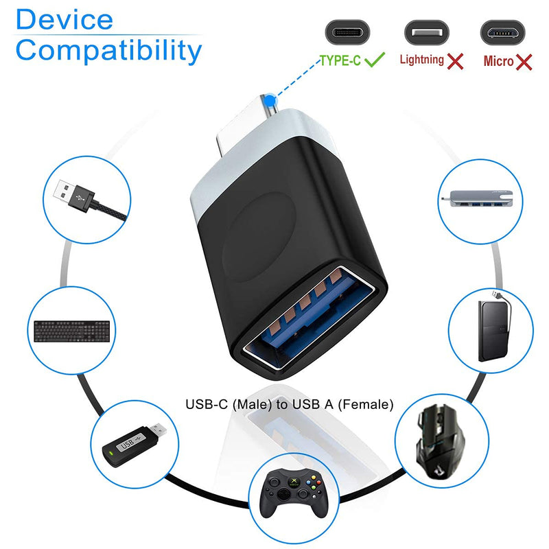 [Australia - AusPower] - USB C Female to A Male Adapter Bundle with Thunderbolt 3 OTG Adapter, Compatible with iPhone 11 12 Mini Pro Max,iPad 8 Air 4,Samsung Galaxy Note S20 21 S21 Plus Ultra (2 Adapters and 3 OTG-Adapters) 