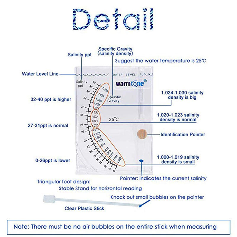 [Australia - AusPower] - Abnaok Salinity Tester, Sea Specific Gravity Test for Fish Tank Pond Water Saltwater Freshwater, Accurate Automatic Hydrometer 