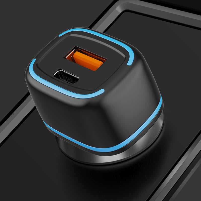 [Australia - AusPower] - USB C Car Charger,Bralon 38W PD3.0 & QC3.0 2 Fast Car Charger Compatible with Phone 12 Pro(Max)/mini/11 Pro(Max)/XS/XR/X and More USB-C & USB-A Port 