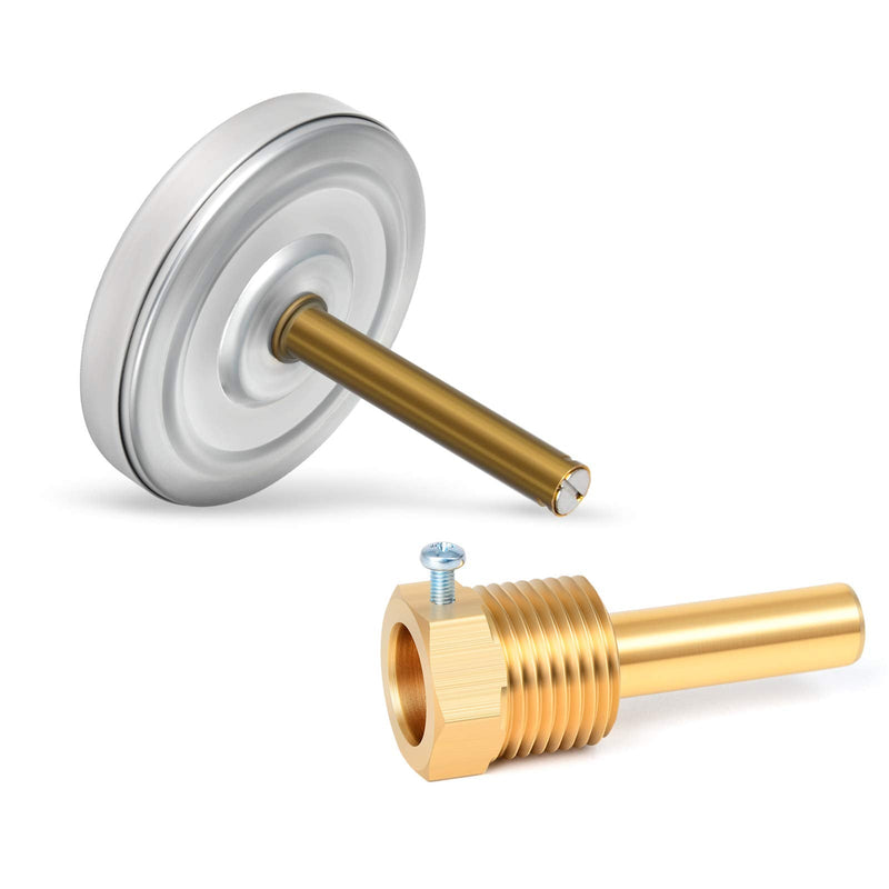 [Australia - AusPower] - MEANLIN MEASURE 1/2" NPT Bimetal Thermometer for hot Water, boilers, and Pipes，2-1/2" Dial, 2-1/4" Lead-Free Brass Stem，Temperature Range 0-250°F/-20-120 ° C, Accuracy 2%,Center Back Mount 2.5Dial/0-250°F 