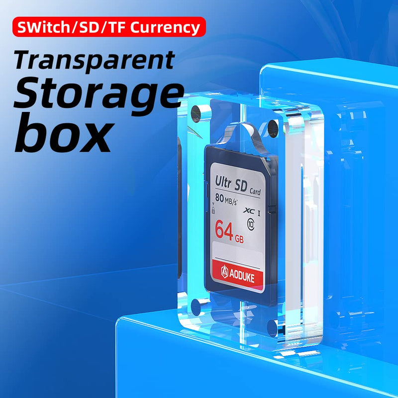 [Australia - AusPower] - AODUKE Transparent Magnetic Closure Switch Game Card Case and Micro SD TF Card Memory Card Storage Box Holder Storage rack-AJCX01SD 1 slot acrylic 