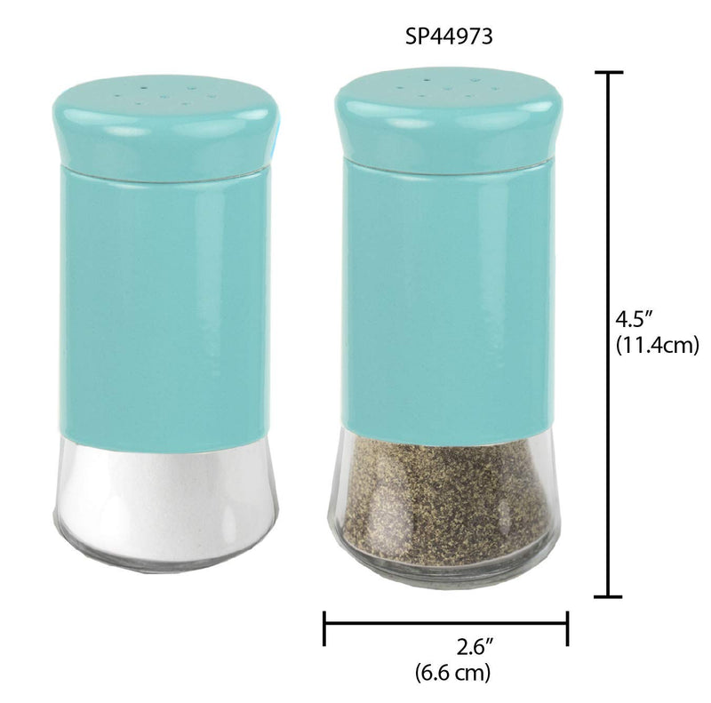 [Australia - AusPower] - Home Basics Essence Collection Salt and Pepper Shaker Set, Turquoise Blue 