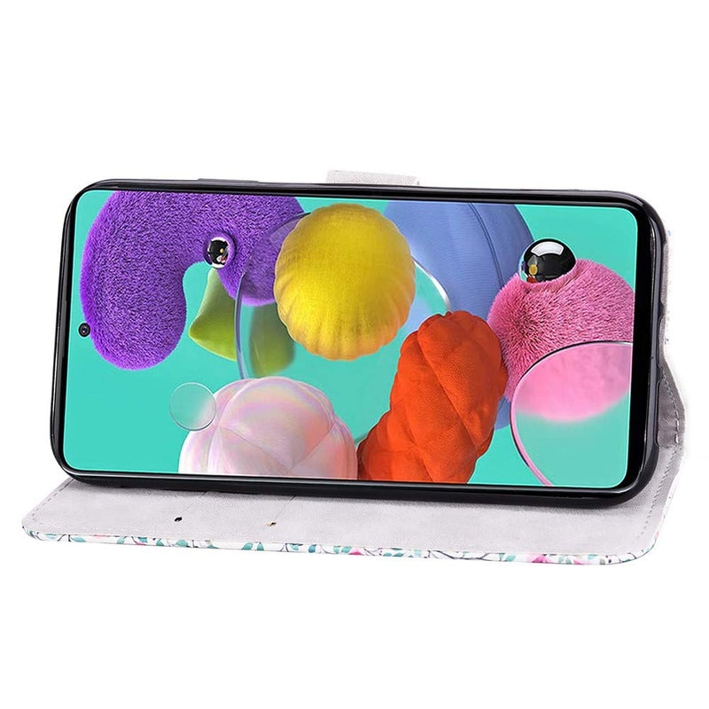 [Australia - AusPower] - QIVSTAR Case Compatible for Samsung Galaxy A51 4G 3D Design Soft PU Leather case Magnetic Wallet Full Body Protective Case with Stand Flip Folio Case for Samsung Galaxy A51 4G Flower Elephant CY2 CY2-1: Flower Elephant 