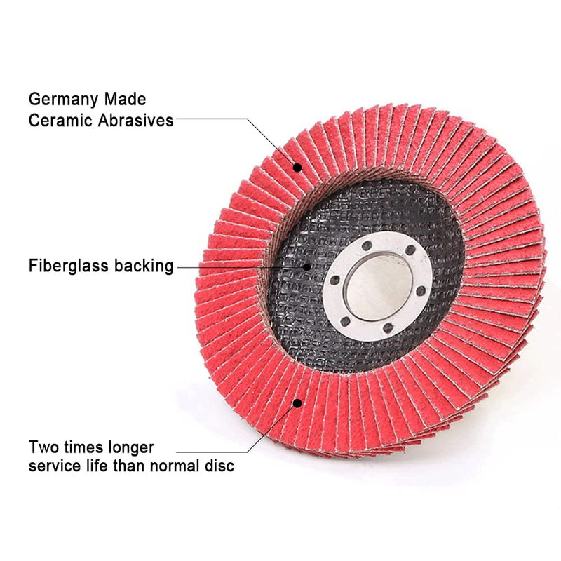 [Australia - AusPower] - COSPOF 4-1/2 Inch Flap Discs 40 Grit,10 Pack Ceramic Grinding Wheels,4.5" x 7/8" Flap Disc for Angle Grinder Used For Metal Grinding and Blending,Type #29. Grit 40#-10pcs 