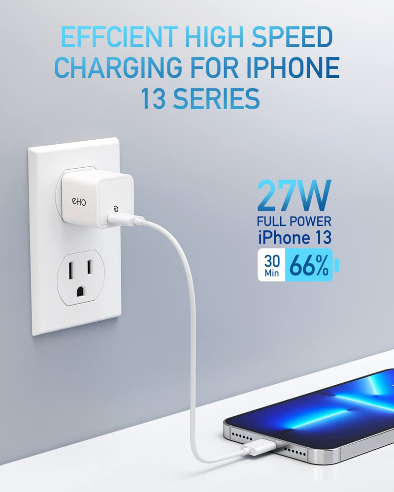 [Australia - AusPower] - 30W USB C Charger, EHO Mini GaN II USB C Wall Charger, Compact PPS Fast Charger Power Adapter Compatible with iPhone 12 13 Pro Max, MacBook Air, Galaxy S22/S21/S20, Note 20/10+, Pixel 6 Pro and More White 