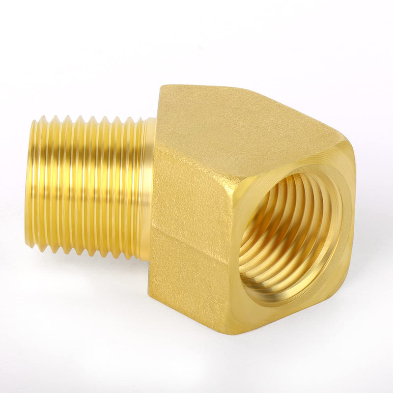 [Australia - AusPower] - TAISHER 5PCS 45 Degree Barstock Street Elbow, 1/4 Inch NPT Male Pipe to 1/4 Inch NPT Female Brass Pipe Fitting 1/4" NPT 