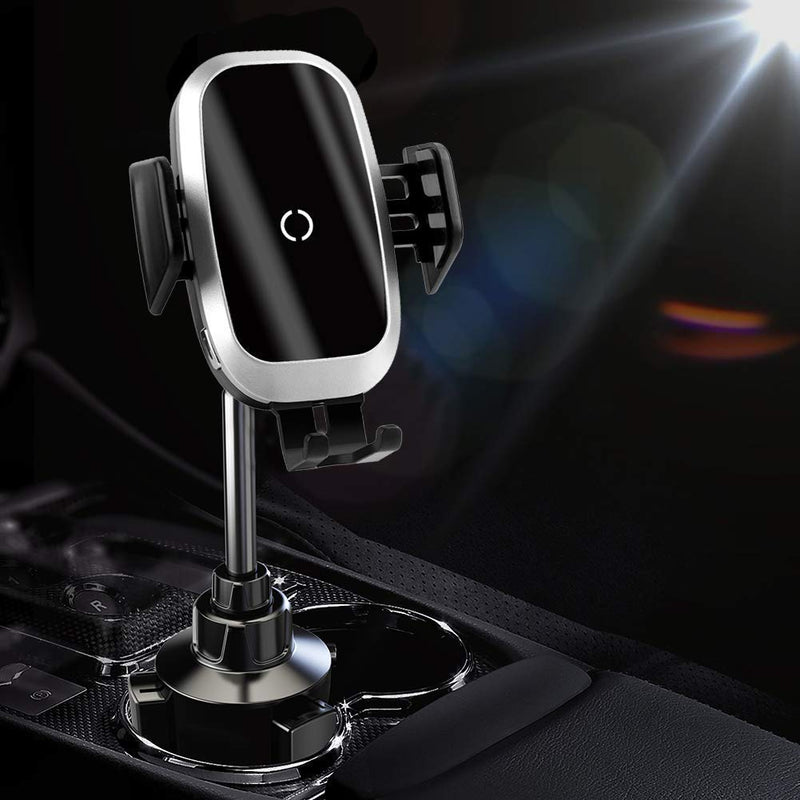 [Australia - AusPower] - Lopnord Car Cup Holder Phone Mount Wireless Charger Compatible with iPhone 13 12 11 Pro Max Mini XS XR SE, Auto Clamping Wireless Charging Stand for Samsung Galaxy S22 S21 S20 S10 S9 S8 S7 