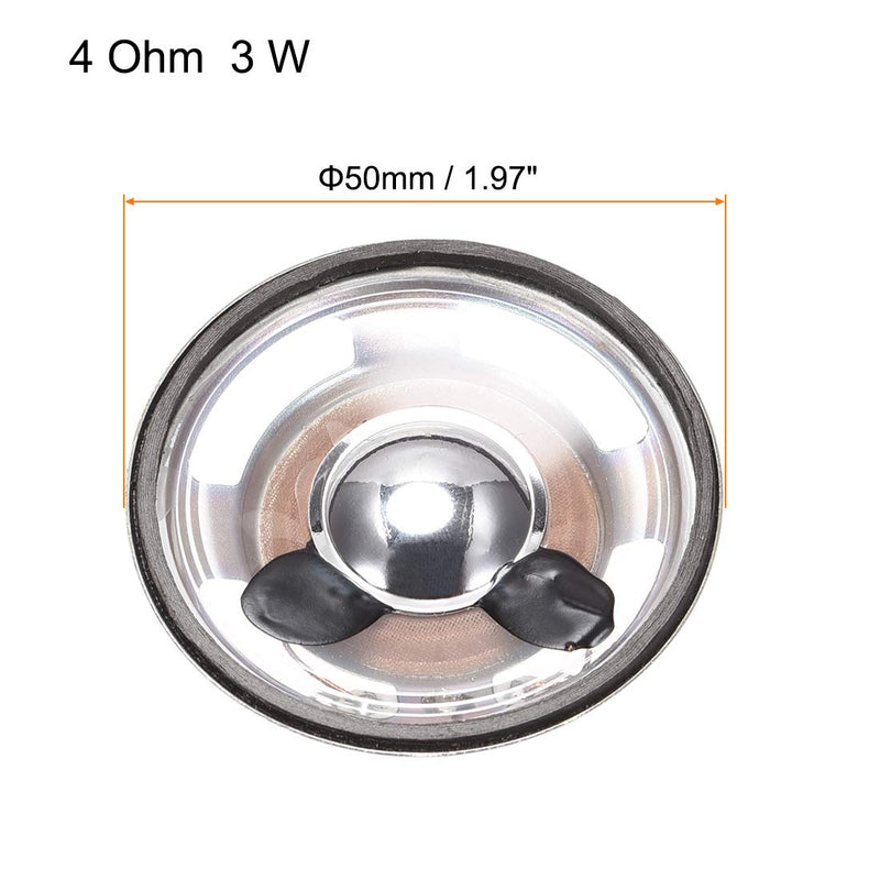 [Australia - AusPower] - uxcell 3W 4 Ohm DIY Magnetic Speaker 50mm Round Shape Replacement Loudspeaker for 4pcs 