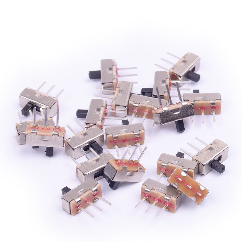 [Australia - AusPower] - Cylewet 20Pcs 2 Position SPDT 1P2T Mini Vertical Slide Switch with 3 Pins PCB Panel for Arduino (Pack of 20) CYT1024 