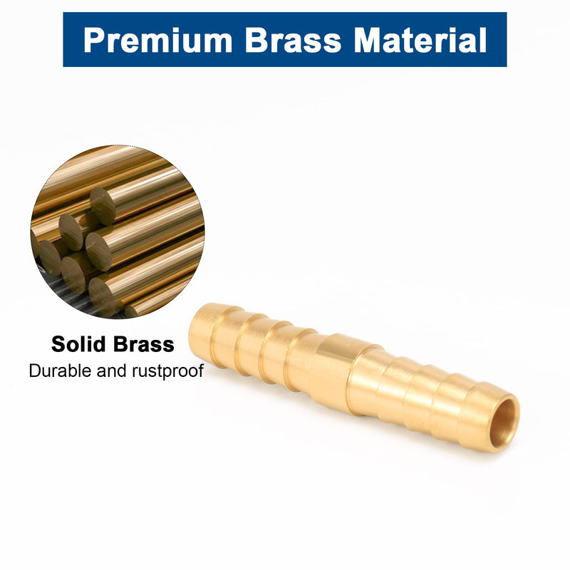 [Australia - AusPower] - BathAce Brass Hose Barb Fitting Splicer Mender, Quick Connect Threaded Pipe Adapter Heavy Duty M Type Fitting Union Air Gas Water Fuel, 2 Pack (5/16 Barb x 5/16 Barb) 5/16 Barb x 5/16 Barb 