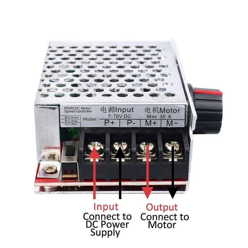 [Australia - AusPower] - KeeYees 7-70V 30A PWM DC Motor Speed Controller Switch Control 12V 24V 36V 48V with 30 Amp Fuse 