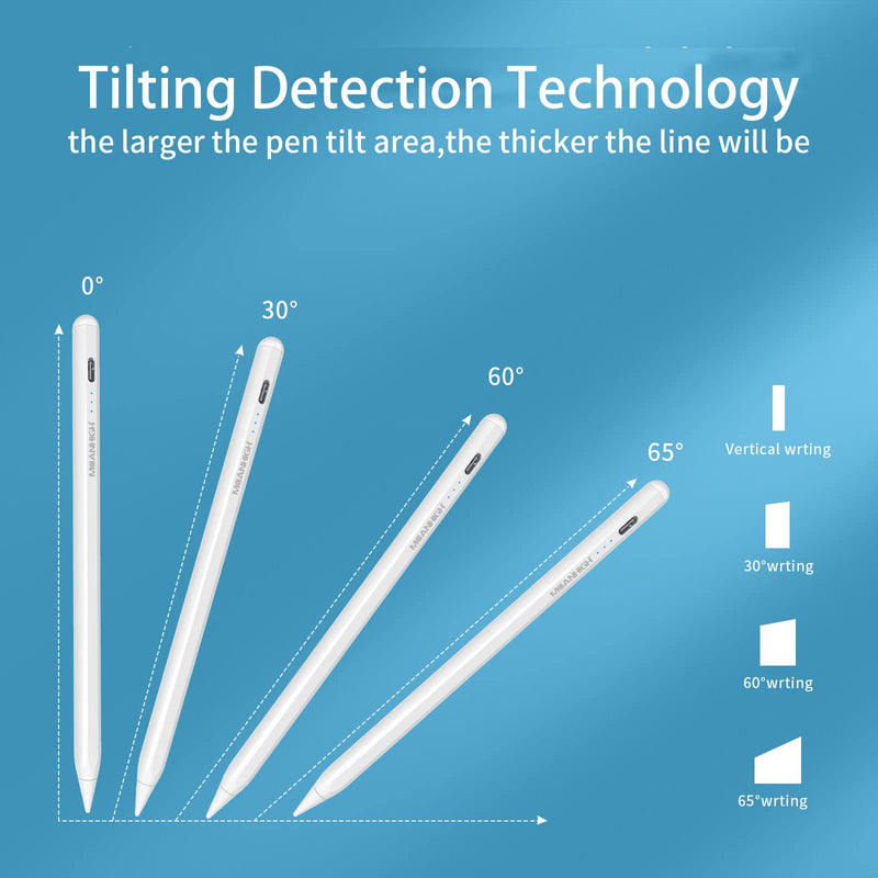 [Australia - AusPower] - Stylus Pen for Apple iPad, MEANHIGH Active Pencil with Palm Rejection,Tilting Detection,Magnetic Adsorption for iPad 8th/7th/6th Gen, iPad Air 4th/3rd Gen, iPad Pro 11 & 12.9 inch, iPad Mini 5th Gen 