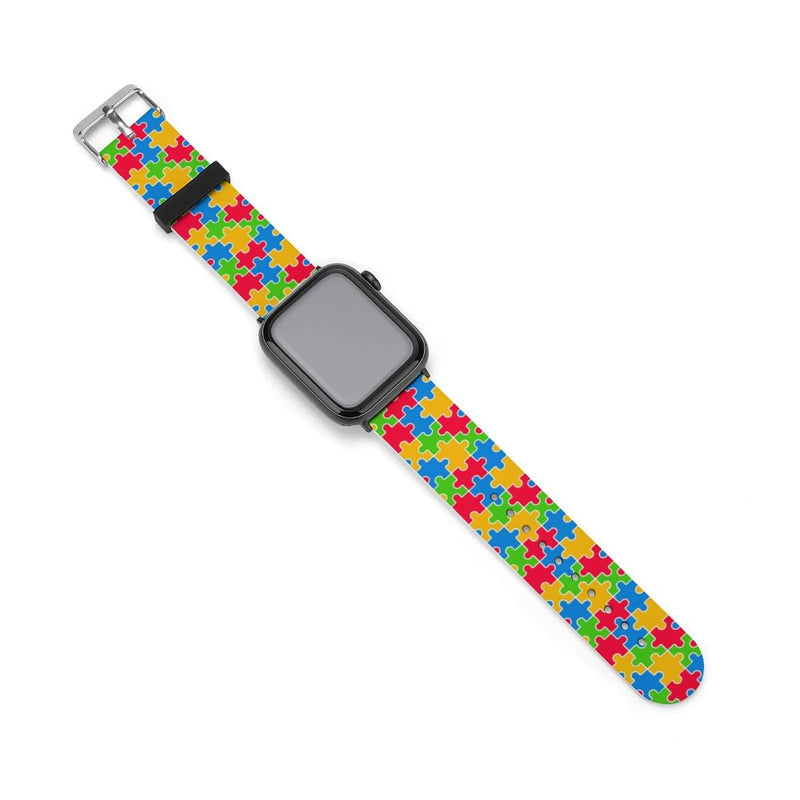 [Australia - AusPower] - Autism Awareness Gift Wristband Straps for Apple Watch Bands Soft Silicone Sports IWatch Band Strap for Apple Smart Watch Series 7 6 5 4 3 2 1 SE. Autism Awareness-Colorful Jigsaw 42mm/44mm 