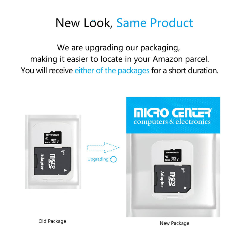 [Australia - AusPower] - Micro Center 64GB Class 10 MicroSDXC Flash Memory Card with Adapter for Mobile Device Storage Phone, Tablet, Drone & Full HD Video Recording - 80MB/s UHS-I, C10, U1 (2 Pack) 64GB - 2 pack 